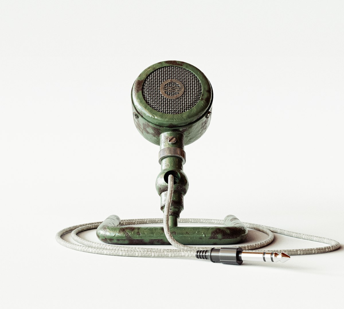 3D Vintage Antique Desk Microphone - TurboSquid 2207519