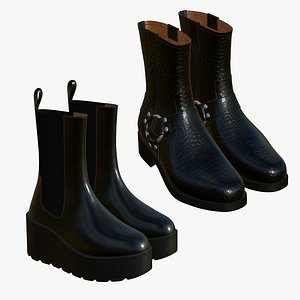 Realistic Leather Boots V6 3D model