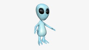 3D model Cute Alien A07 Blue Black - Simple - Character Design