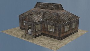 3D model house wood wooden