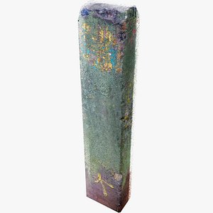 Lowpoly Old Gray Concrete Pillar