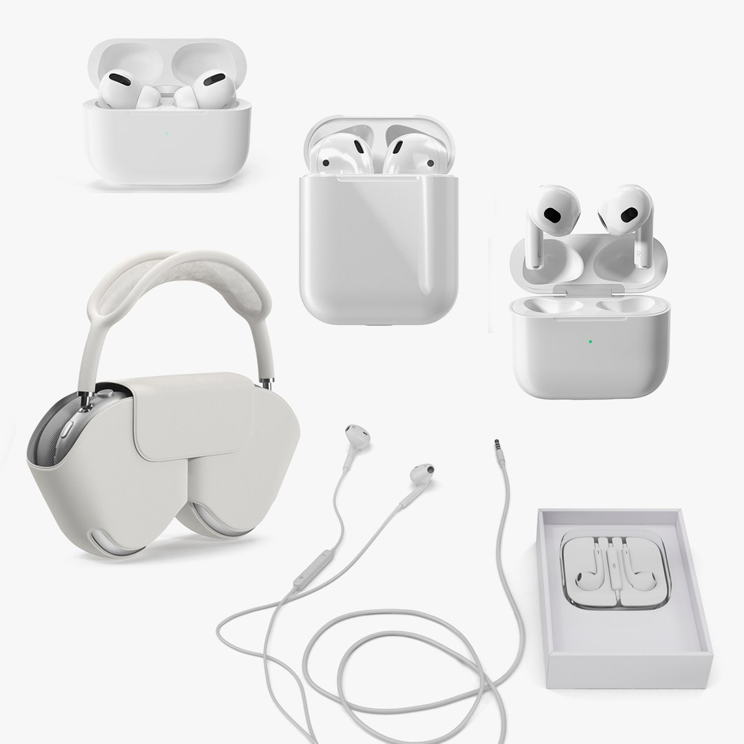 Apple EarPods Collection 4 3D model preview