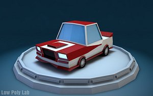 Low Poly Racing Car free 3D model