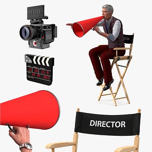 Movie Director with Video Production Equipment Collection