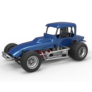 3D Vintage Sprint car Version 2 Scale 1 to 25