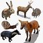Animais da floresta OBJ e BLEND 2