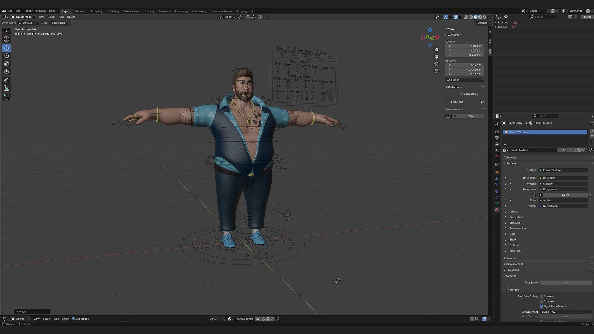 3D Cartoon Character Gangster FRANK BLENDER RIGGED 3D Model ...