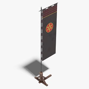 3D Japanese Furniture Kit - Banner with Stand