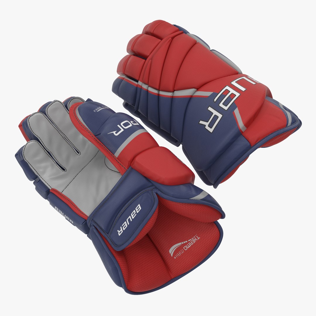Hockey Gloves Bauer 3D model preview