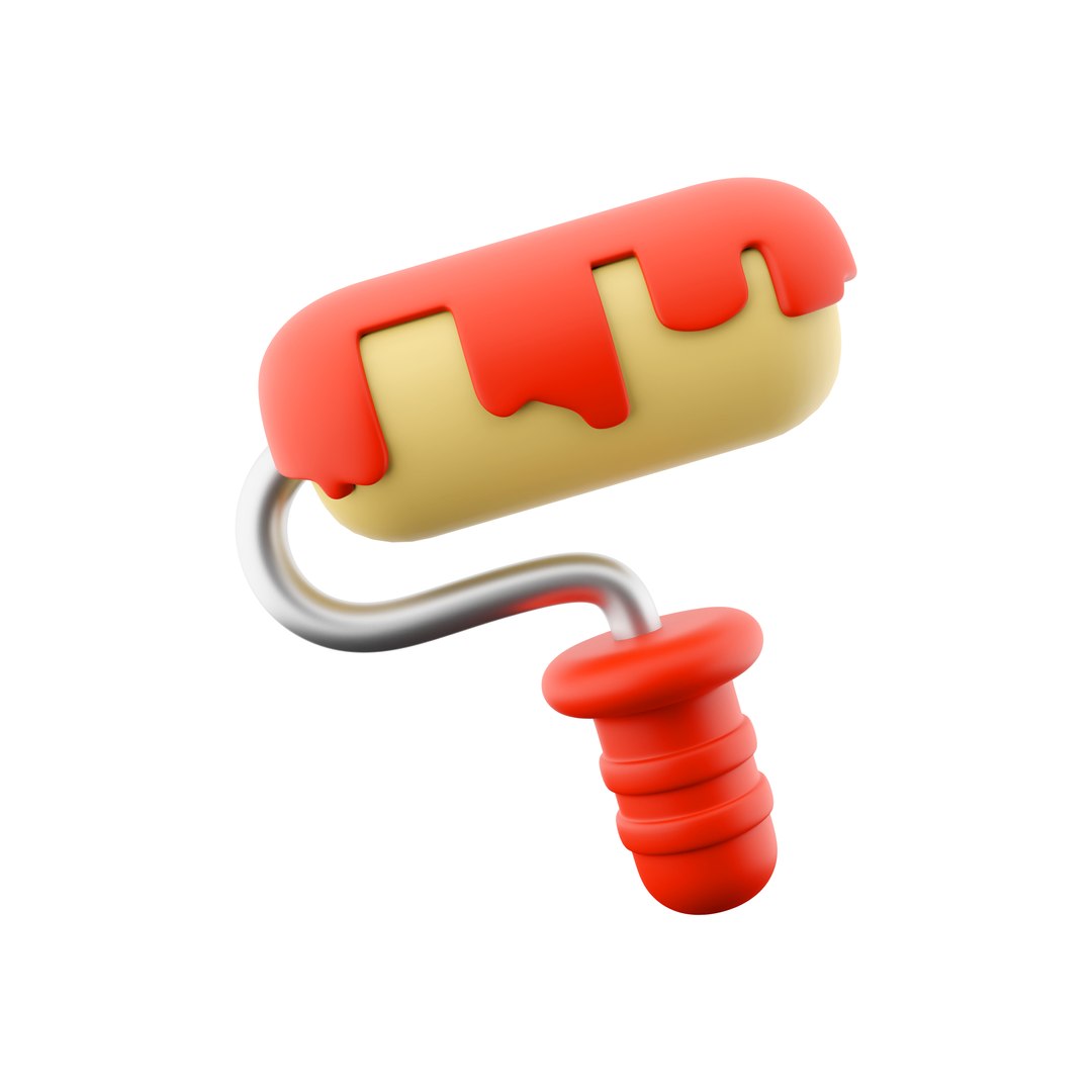 3D Simple paint roller icon https://p.turbosquid.com/ts-thumb/UX/Y0Z5ta/ES/24copy/jpg/1683037551/1920x1080/fit_q87/884a1d2fa1b52104f94cf327a88efee2617cd923/24copy.jpg
