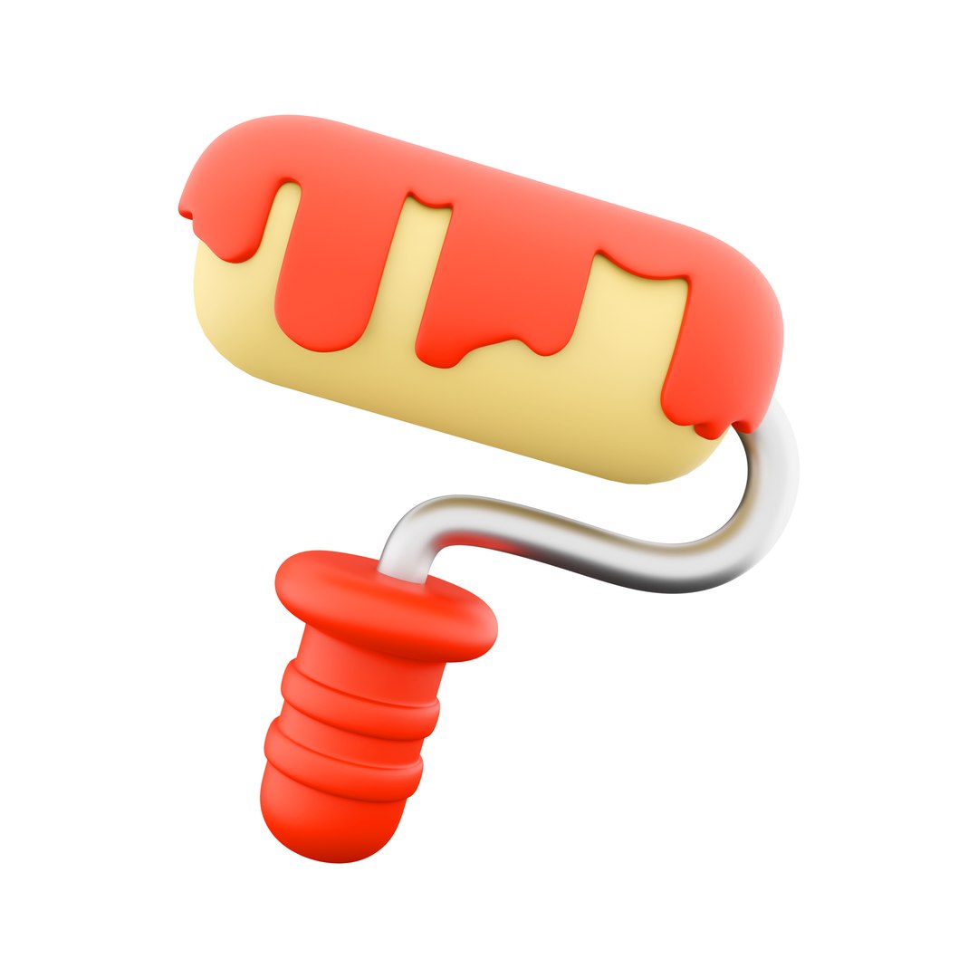 3D Simple paint roller icon https://p.turbosquid.com/ts-thumb/UX/Y0Z5ta/Tg/22copy/jpg/1683037550/1920x1080/fit_q87/8a18ffc66a9a3dd70f6943bad804ceea59c72b64/22copy.jpg