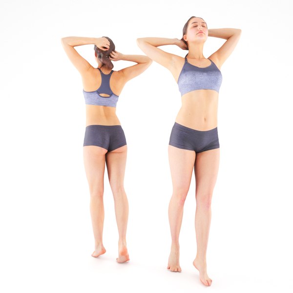 3D model scanned human young woman