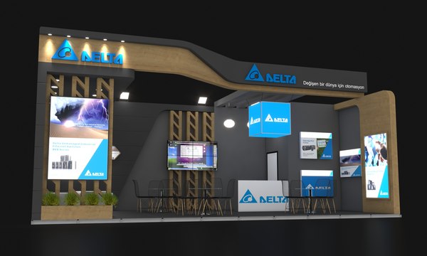 3D model Booth Exhibition Stand Stall 10x5m Height 366cm 3 side open 3D model