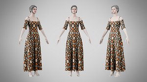 Dress 10 Abstract Organic Mosaic 3D model