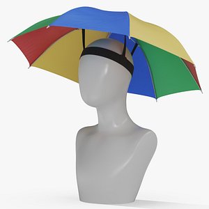 Rainproof Colorful Umbrella Hat on Mannequin model