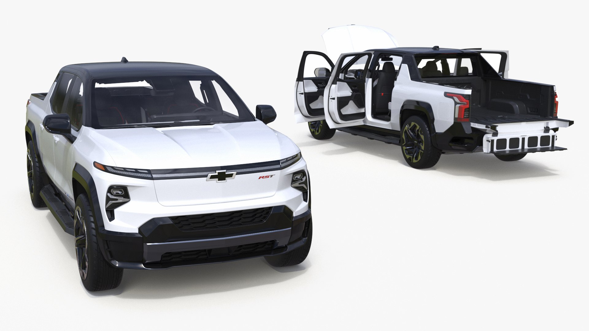 Chevrolet Silverado EV RST White 2024 Rigged for Maya 3D model preview