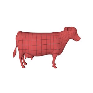 base mesh cartoon cow 3d model