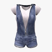 Dungaree Shorts with Tee