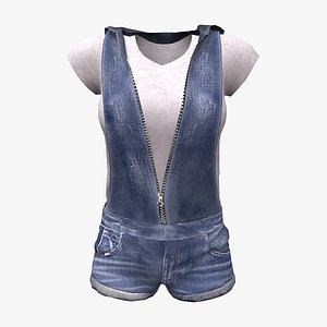 Dungaree Shorts with Tee