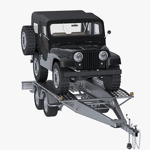 Jeep and Trailer 3D model
