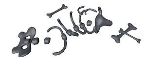 3d cow skeleton model