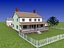 3D model. House with barn