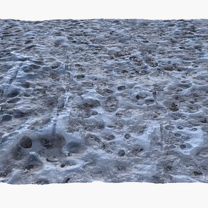 Frozen Winter Ground Lowpoly Surface 02