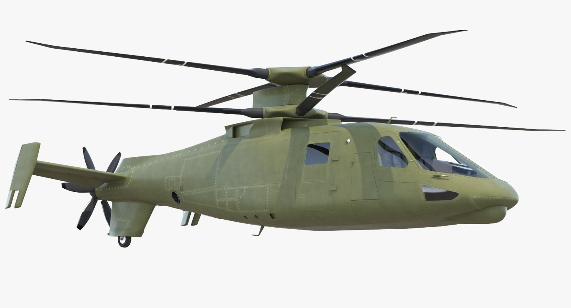 Attack Compound Helicopter Rigged 3D Model preview