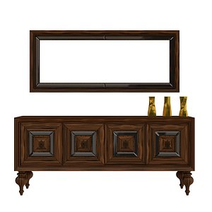 luxury mirror console table 3D model