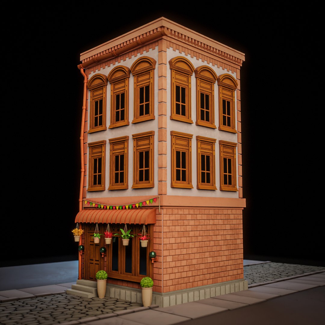 3D Model LOWPOLY CITY BUILDING STYLIZE 5 - TurboSquid 2387572
