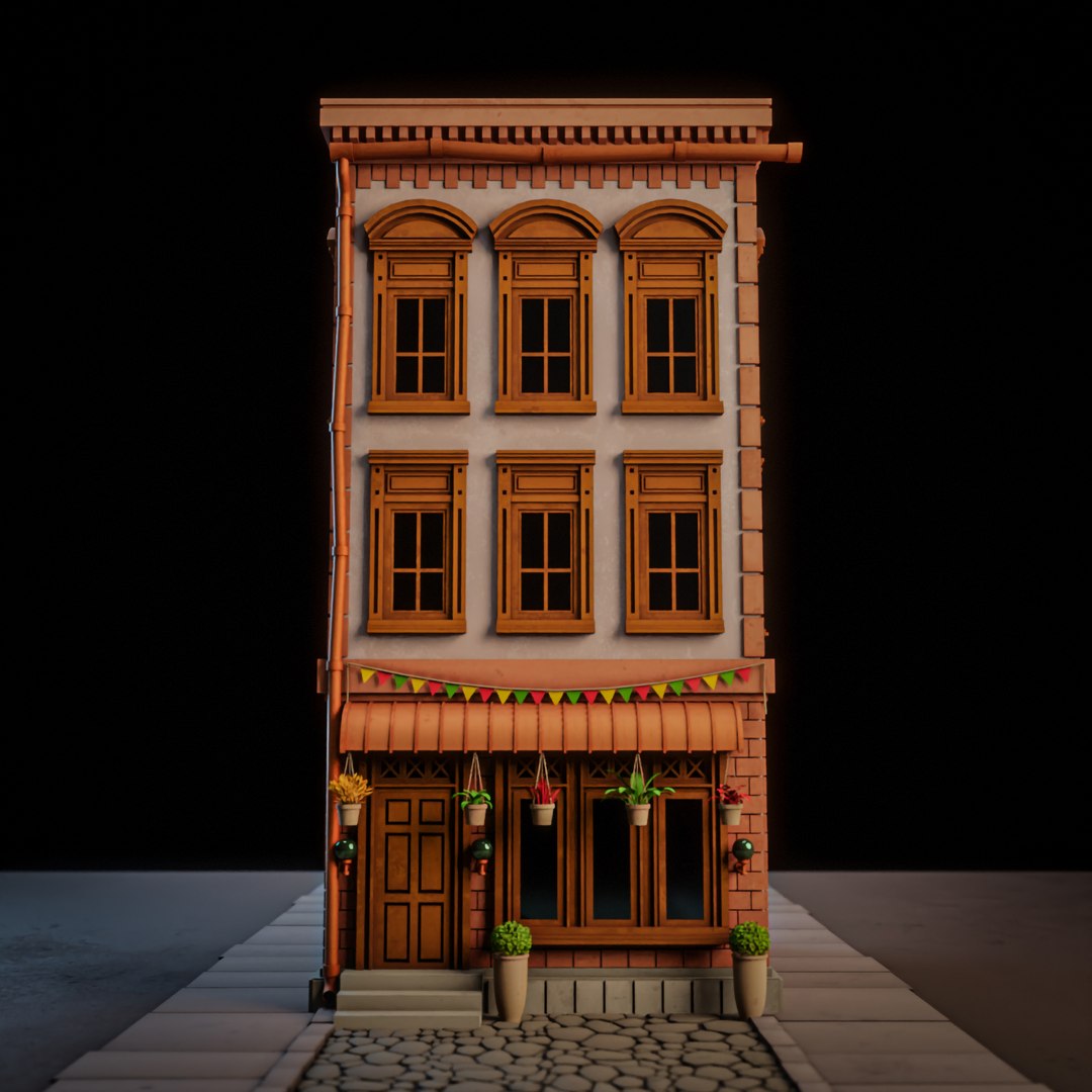 3D Model LOWPOLY CITY BUILDING STYLIZE 5 - TurboSquid 2387572