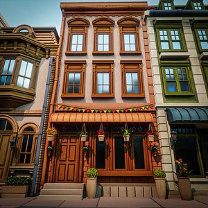 3D model LOWPOLY CITY BUILDING STYLIZE 5