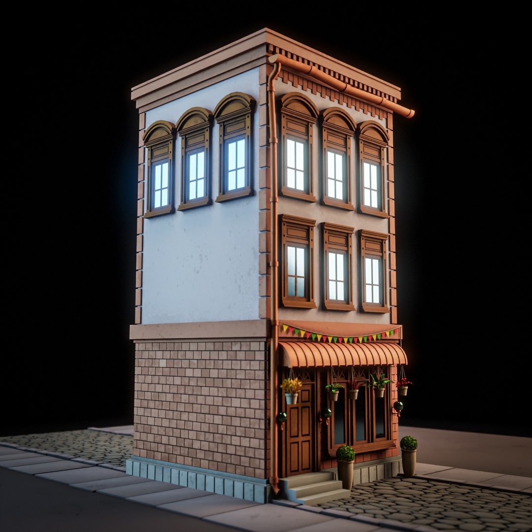 3D Model LOWPOLY CITY BUILDING STYLIZE 5 - TurboSquid 2387572