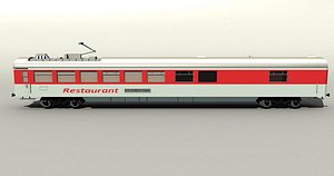 3d model of german ic dining car