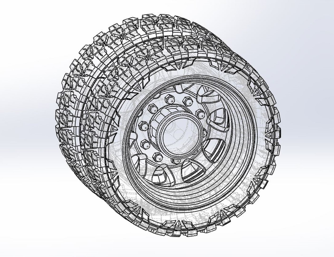 Diecast Rear semi wheel for pickup Version 5 Scale 1 to 25 3D model ...