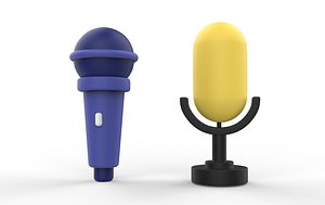 microphone Low-poly 3D model 3D model