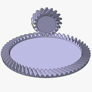 3D Spiral bevel gears set model