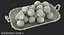 Silver Tray with Apples 3D Model
