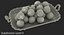 Silver Tray with Apples 3D Model