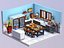 Interior kitchen design isometric cheeseboard