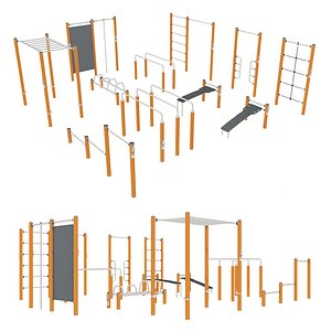 Set of equipment for sports fields 3D model