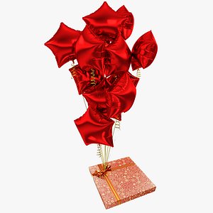 Gift with Balloons Collection V4 3D