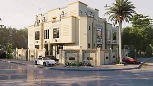 sketchup Twin villa design  1076 sqm
