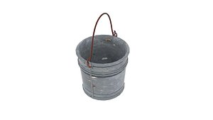 3D old water bucket model