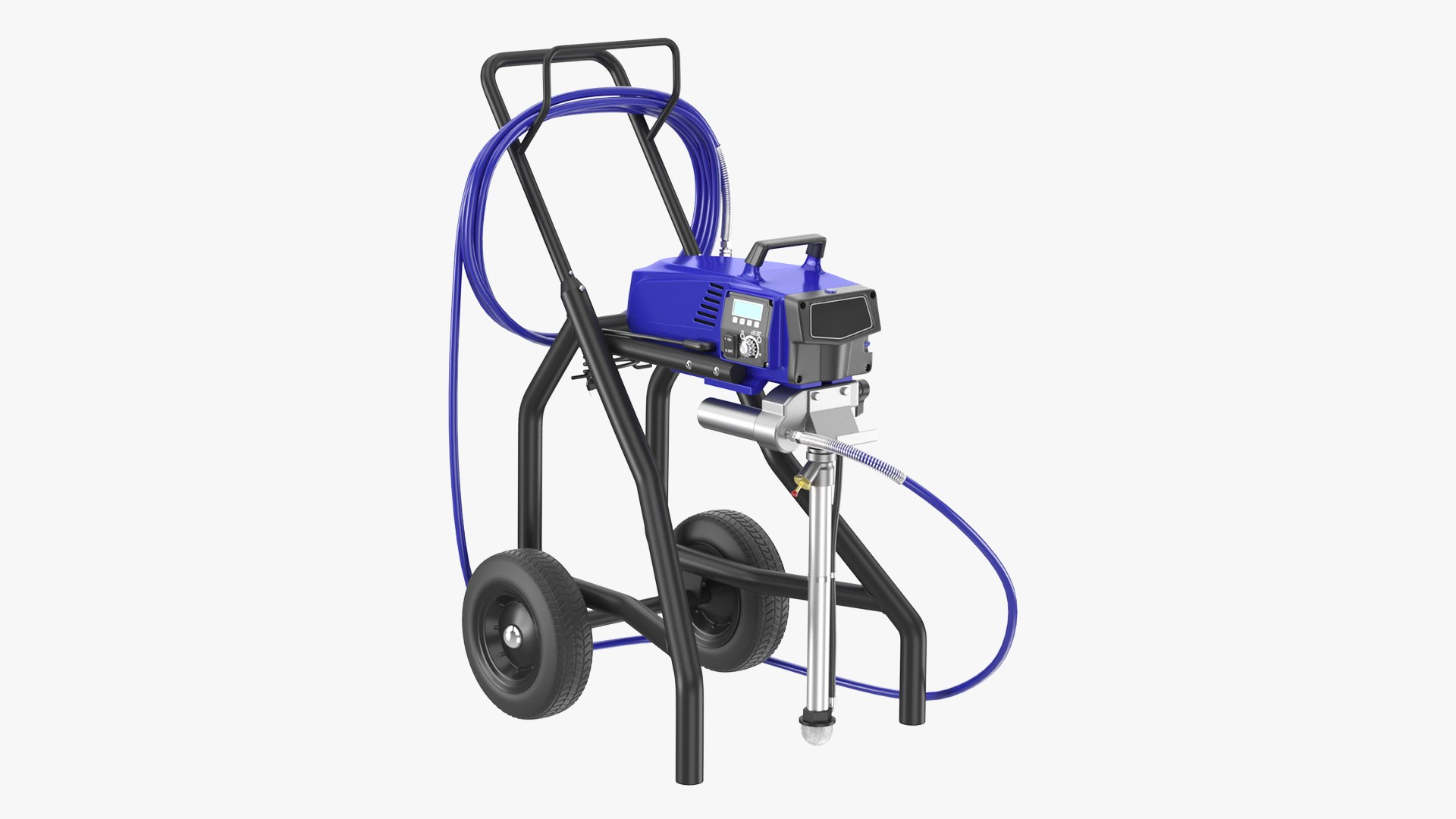 Airless Paint Sprayer with Hose and Spray Gun 3D model preview