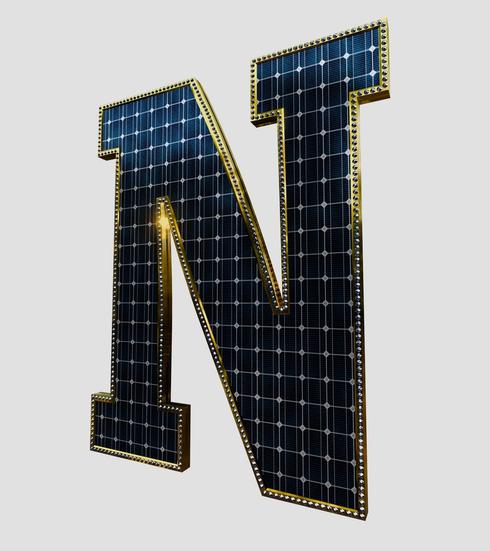 Solar Panel Letter - N 3D - TurboSquid 2242122