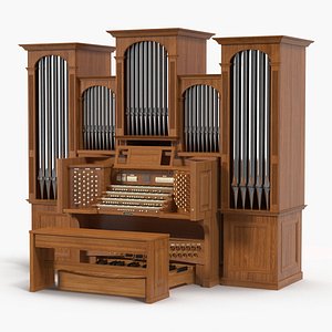 3D church pipe organ model