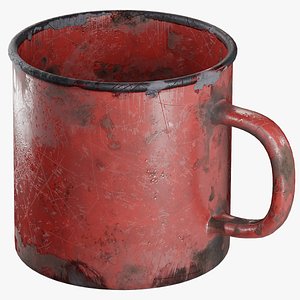 Enamel Camping Mug  - used look 3D model