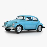 Volkswagen Beetle 1966 Simple Interior Blue