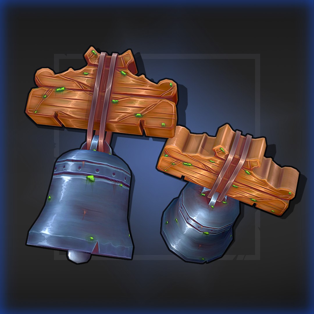 Handpainted LowPoly Bell Game ready Lowpoly 3D model3D模型 TurboSquid